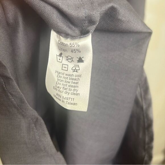 Anthropologie Kestan Alton Gray Sleeveless Organic Cotton Linen Blend Dress - Picture 12 of 14